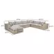 Cali Light Gray Fabric & Natural Wicker Modular Outdoor Large Chaise Sectional