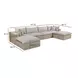 Cali Light Gray Fabric & Natural Wicker Modular Outdoor U-Chaise Sectional