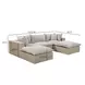 Cali Light Gray Fabric & Natural Wicker Modular Outdoor Small U-Chaise Sectional
