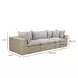 Cali Light Gray Fabric & Natural Wicker 121" Modular Outdoor Sofa