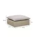 Cali Light Gray Performance Fabric & Natural Wicker Outdoor Ottoman