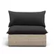 Cali Black Fabric & Natural Wicker Modular Outdoor U-Sectional