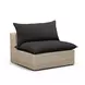 Cali Black Fabric & Natural Wicker Modular Outdoor U-Sectional