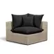 Cali Black Fabric & Natural Wicker Modular Outdoor U-Sectional