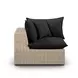 Cali Black Fabric & Natural Wicker Modular Outdoor U-Sectional