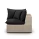 Cali Black Fabric & Natural Wicker Modular Outdoor U-Sectional