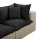 Cali Black Fabric & Natural Wicker Modular Outdoor U-Sectional