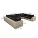 Cali Black Fabric & Natural Wicker Modular Outdoor U-Sectional