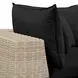 Cali Black Fabric & Natural Wicker Modular Outdoor Small U-Chaise Sectional