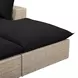 Cali Black Fabric & Natural Wicker Modular Outdoor Double Chaise