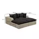 Cali Black Fabric & Natural Wicker Modular Outdoor Double Chaise