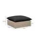 Cali Black Performance Fabric & Natural Wicker Outdoor Ottoman