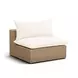 Cali Natural Performance Fabric & Brown Wicker Modular Outdoor Sectional