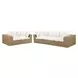 Cali Natural Performance Fabric & Brown Wicker Modular Outdoor Conversation Set