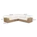 Cali Natural Performance Fabric & Brown Wicker Modular Outdoor L-Sectional