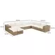 Cali Natural Performance Fabric & Brown Wicker Modular Outdoor Large Chaise Sectional
