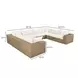 Cali Natural Performance Fabric & Brown Wicker Modular Outdoor U-Sectional