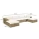 Cali Natural Performance Fabric & Brown Wicker Modular Outdoor U-Chaise Sectional