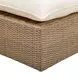 Cali Natural Performance Fabric & Brown Wicker Outdoor Ottoman