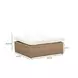 Cali Natural Performance Fabric & Brown Wicker Outdoor Ottoman