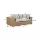 Cali Light Gray Fabric & Brown Wicker 80" Modular Outdoor Loveseat