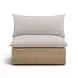 Cali Light Gray Fabric & Brown Wicker Modular Outdoor U-Chaise Sectional