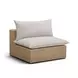 Cali Light Gray Fabric & Brown Wicker Modular Outdoor U-Chaise Sectional