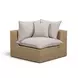 Cali Light Gray Fabric & Brown Wicker Modular Outdoor U-Chaise Sectional
