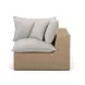 Cali Light Gray Fabric & Brown Wicker Modular Outdoor U-Chaise Sectional