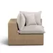 Cali Light Gray Fabric & Brown Wicker Modular Outdoor U-Chaise Sectional