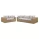 Cali Light Gray Fabric & Brown Wicker Modular Outdoor Conversation Set