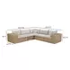 Cali Light Gray Fabric & Brown Wicker Modular Outdoor L-Sectional
