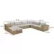 Cali Light Gray Fabric & Brown Wicker Modular Outdoor Large Chaise Sectional
