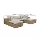Cali Light Gray Fabric & Brown Wicker Modular Outdoor Small U-Chaise Sectional