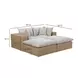 Cali Light Gray Fabric & Brown Wicker Modular Outdoor Double Chaise
