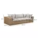 Cali Light Gray Fabric & Brown Wicker Modular Outdoor Sofa