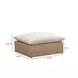 Cali Light Gray Performance Fabric & Brown Wicker Outdoor Ottoman