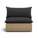 Cali Black Fabric & Brown Wicker Modular Outdoor U-Sectional