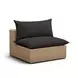 Cali Black Fabric & Brown Wicker Modular Outdoor U-Sectional