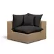 Cali Black Fabric & Brown Wicker Modular Outdoor U-Sectional