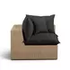 Cali Black Fabric & Brown Wicker Modular Outdoor U-Sectional