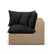 Cali Black Fabric & Brown Wicker Modular Outdoor U-Sectional