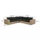 Cali Black Fabric & Brown Wicker Modular Outdoor L-Sectional