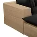 Cali Black Fabric & Brown Wicker Modular Outdoor Large Chaise Sectional