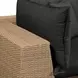 Cali Black Fabric & Brown Wicker Modular Outdoor U-Sectional