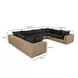 Cali Black Fabric & Brown Wicker Modular Outdoor U-Sectional