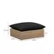 Cali Black Performance Fabric & Brown Wicker Outdoor Ottoman