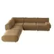 Zenith Latte Brown Velvet Modular Sectional with RAF Chair