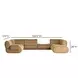 Zenith Latte Brown Velvet Modular Large LAF Sectional