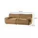 Zenith Latte Brown Velvet Modular 80" Loveseat